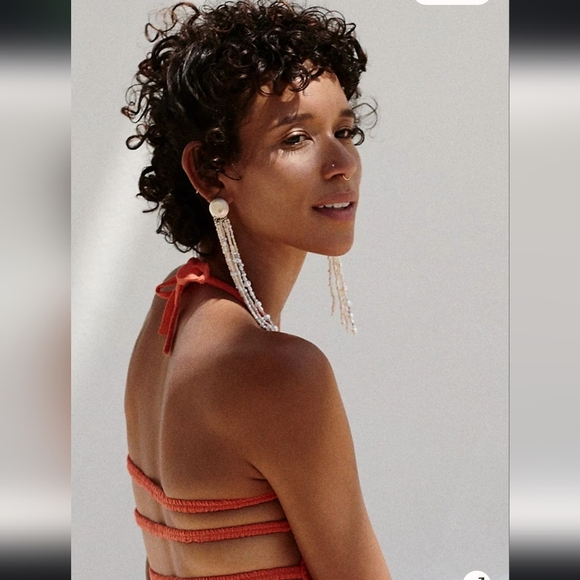 Free People, Ocean Eyes Dangles, Ivory - NEW!! - Picture 1 of 9